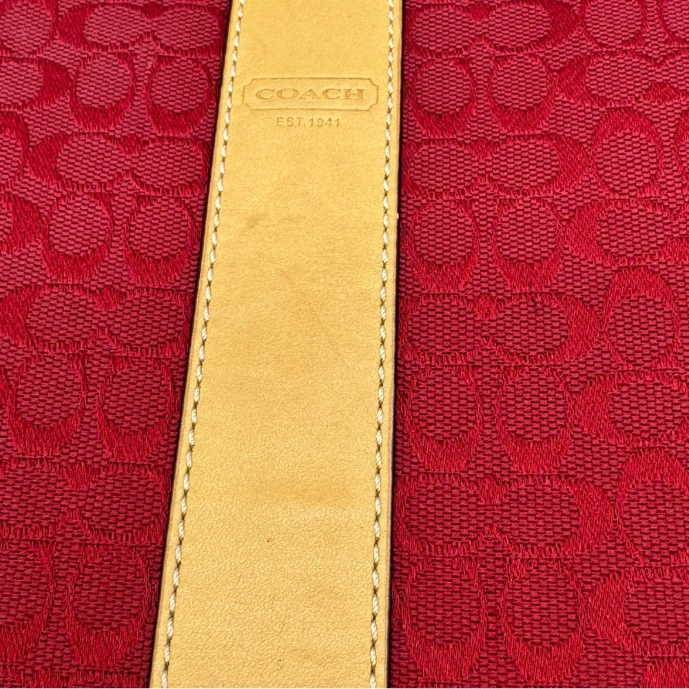Coach Red and Tan Laptop Bag (vintage) - Picture 3 of 5